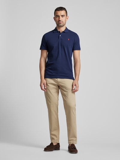 Polo Ralph Lauren Tailored Fit Poloshirt mit Logo-Stitching Marine 1