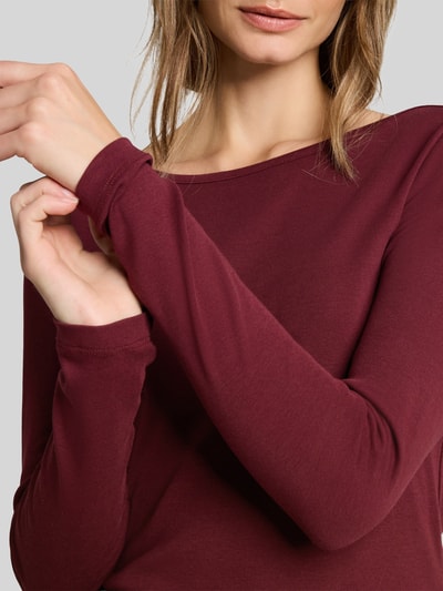 Tom Tailor Langarmshirt mit U-Boot-Ausschnitt Bordeaux 3