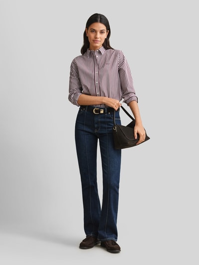 GANT Regular Fit Hemdbluse mit Logo-Stitching Bordeaux 1