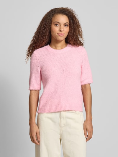 ONLY Sweter z dzianiny w kroju regular fit z dodatkiem wełny Model 'STARLA' Jasnoróżowy melanż 4