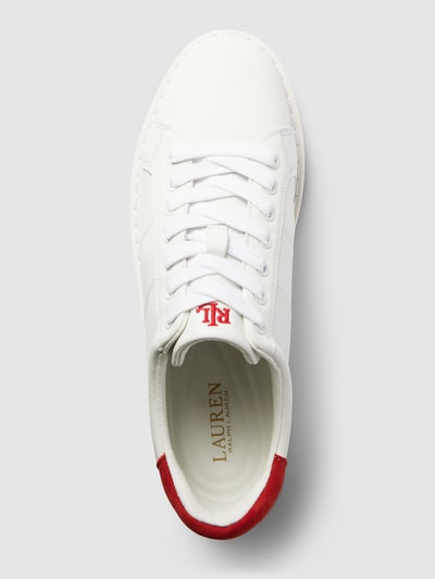 Lauren Ralph Lauren Sneakers van leer met logostitching, model 'ANGELINE' Wit - 3