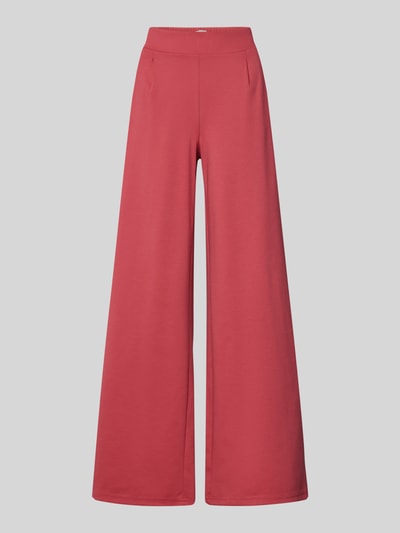 ICHI Wide leg stoffen broek met bandplooien, model 'KATE' Roestrood - 2