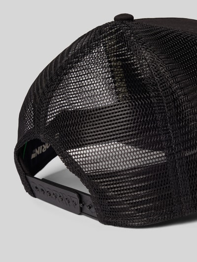 Produktfoto, Trucker Cap mit Stitching Modell 'Freedom Eagle' von GOORIN BROS., schwarzer Material-Mix mit Netzstruktur, Schirm, größenverstellbar.