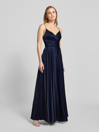 Hey Kyla Avondjurk van satijn met vetersluiting aan de achterkant Donkerblauw - 1