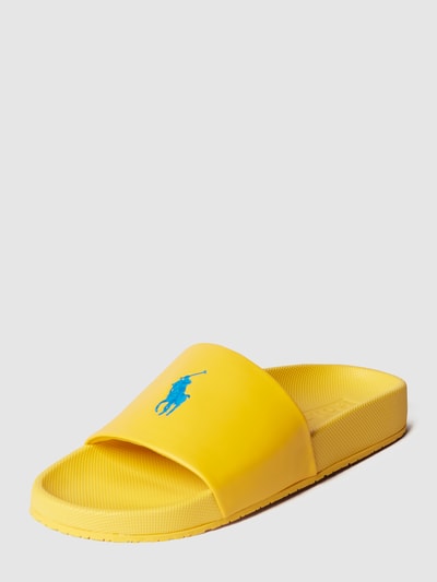 Lauren Ralph Lauren Slides mit Logo-Stickerei Gelb 2