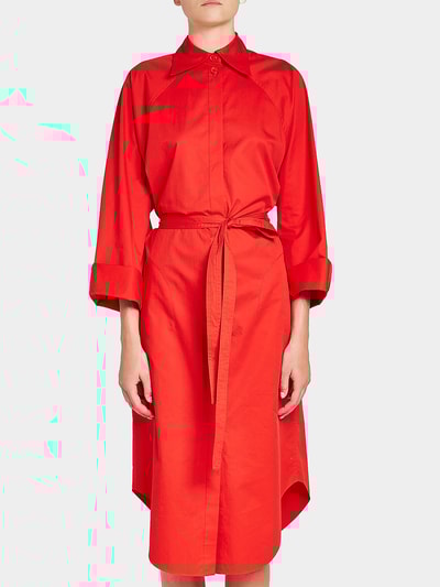 Nina Ricci Hemdblusenkleid aus Baumwolle Rot 2