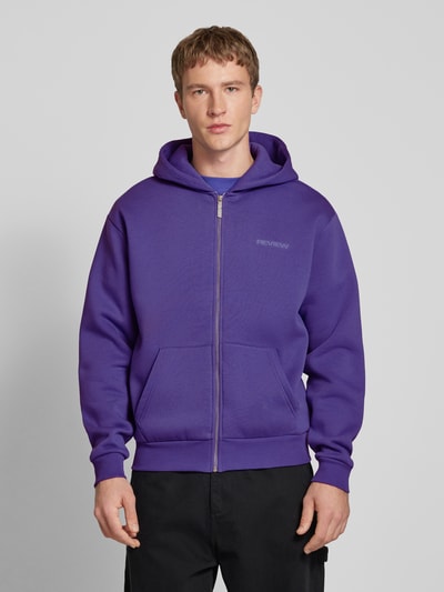 REVIEW Sweatjacke mit Label-Print Purple 4