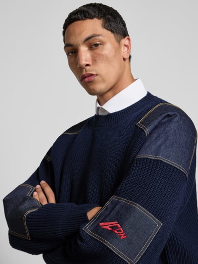 Dsquared2 Sweatshirt mit gerippten Abschlüssen Dunkelblau 3