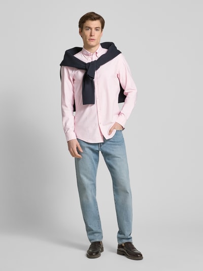 BOSS Regular Fit Business-Hemd mit Button-Down-Kragen Modell 'Roan' Rosa 1