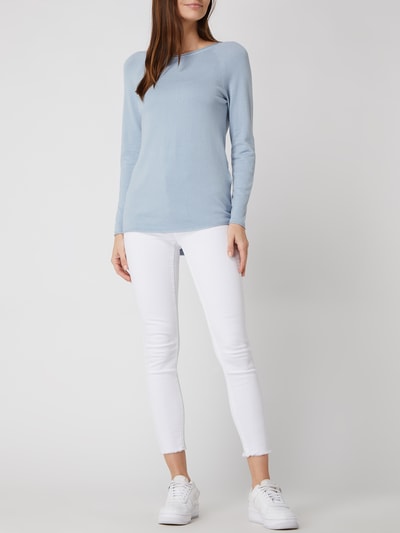 Vero Moda Pullover mit Raglanärmeln Modell 'Nellie' Rauchblau Melange 1