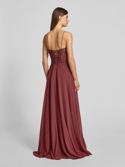 Luxuar Avondjurk met siersteentjes Rood - 5