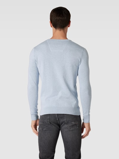 Tom Tailor Gebreide pullover met labelstitching, model 'BASIC' Lichtblauw - 5