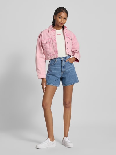 Tommy Jeans T-shirt o kroju slim fit z prążkowaniem Złamany biały 1