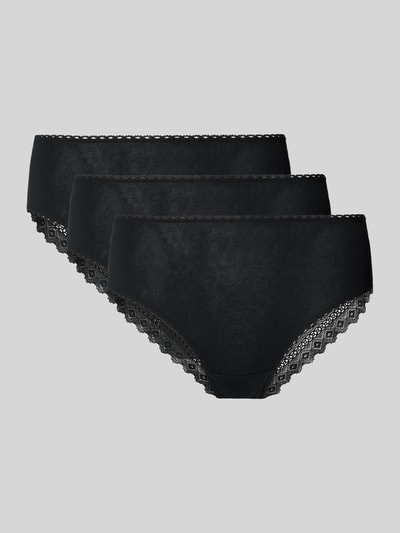 Produktfoto, Slips im 3er-Pack mit Spitze von Schiesser, figi brazilian, mieszanka materiałów z dodatkiem streczu, koronka, elastyczny pas