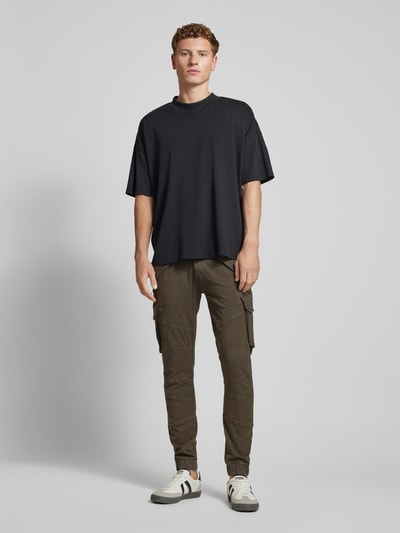 Alpha Industries Tapered Fit Cargohose mit Pattentaschen Modell 'COMBAT PANT' Dunkelgrau 1