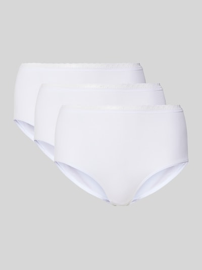 Productfoto, Slim Fit Slip uit katoenmix van SCHIESSER, wit, met kant, gladde structuur, Set van 3
