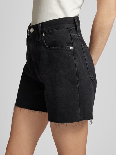 Calvin Klein Jeans Korte mom fit jeans met labeldetail, model 'MOM' Zwart - 3