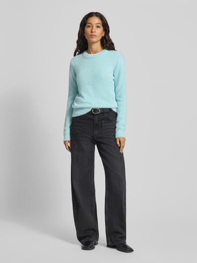 More & More Gebreide pullover van effectgaren met ronde hals Mintgroen - 1