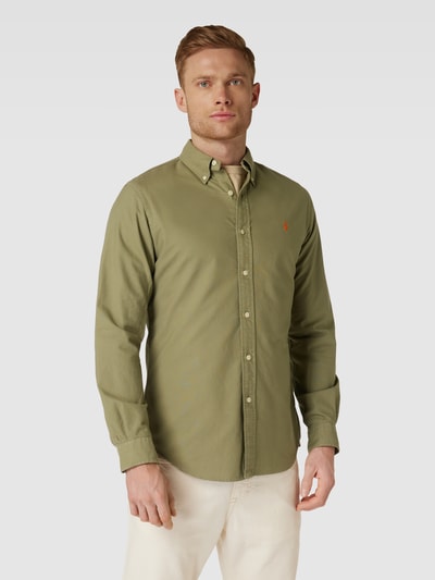 Polo Ralph Lauren Koszula casualowa o kroju custom fit z kołnierzykiem typu button down Khaki 4