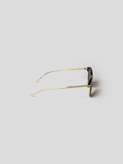 Bottega Veneta Unisex Sonnenbrille im Piloten-Stil Schwarz 4