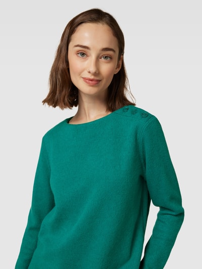 Tom Tailor Gebreide pullover met viscose en boothals Flessengroen - 3