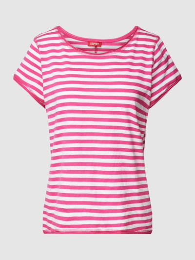 Esprit T-shirt met streepmotief Felroze - 2