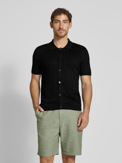 JOOP! Collection Gebreid jack met 1/2-mouwen, model 'Kenoro' Zwart - 4