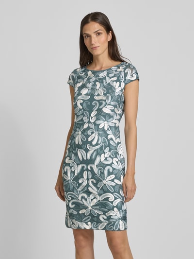 Christian Berg Cocktail Knielanges Cocktailkleid mit Allover-Stitchings Schilf 4