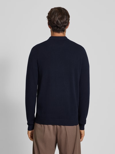 Christian Berg Men Sweter z dzianiny z czystego kaszmiru Granatowy 5