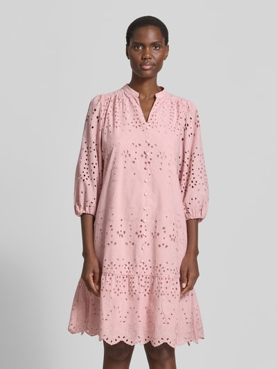 MORE & MORE Knielanges Kleid mit Lochstickerei Rose 4