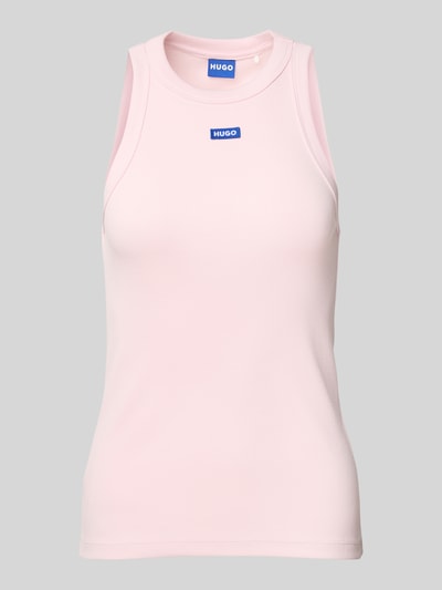 Hugo Blue Tanktop mit Label-Stitching Rosa 2