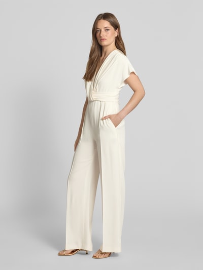 BOSS Jumpsuit met V-hals, model 'Debasa' Offwhite - 1