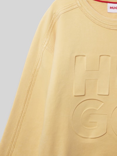 HUGO Sweatshirt met labeldetail Lichtgeel - 2