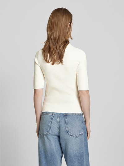 Selected Femme Poloshirt met 1/2 mouwen, model 'HELEN' Offwhite - 5