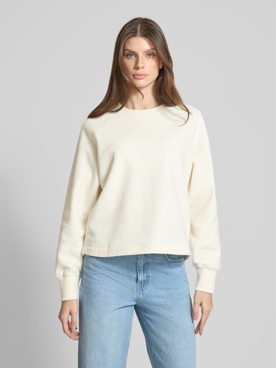 Jake*s Casual Sweatshirt mit Strukturmuster Offwhite 4