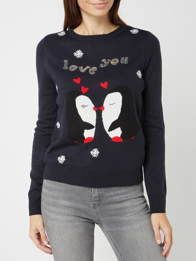 Only Pullover mit Weihnachtsmotiv Dunkelblau 4