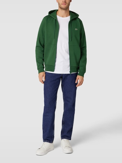 Lacoste Sweatjack met labelpatch Groen - 1