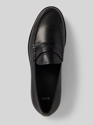 BOSS Loafers van glad leer met penny loafers Zwart - 3