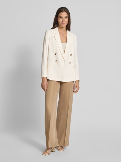 Oui Blazer aus Viskose-Mix mit Pattentaschen und Reverskragen Offwhite 1