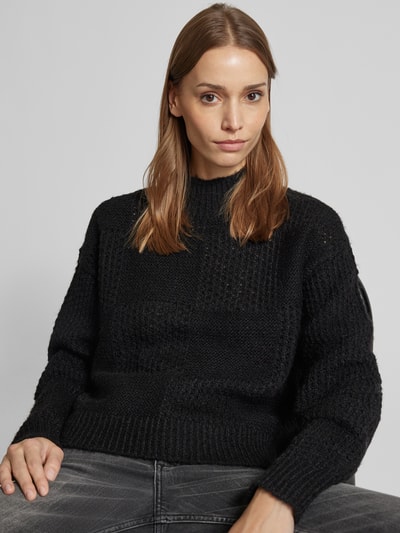 Vero Moda Regular Fit Strickpullover mit Stehkragen Modell 'MOON' Black 3