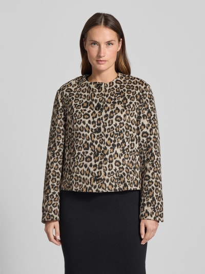 WHITE LABEL Blazer mit Rundhalsausschnitt und Knopfleiste Beige 4