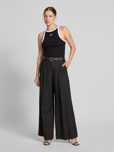 Gestuz Top z wyhaftowanym logo model ‘drew’ Czarny 1