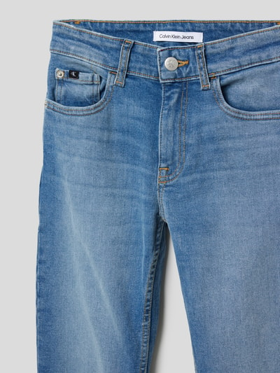 Calvin Klein Jeans Straight Fit Jeans mit Label-Stitching Blau 2