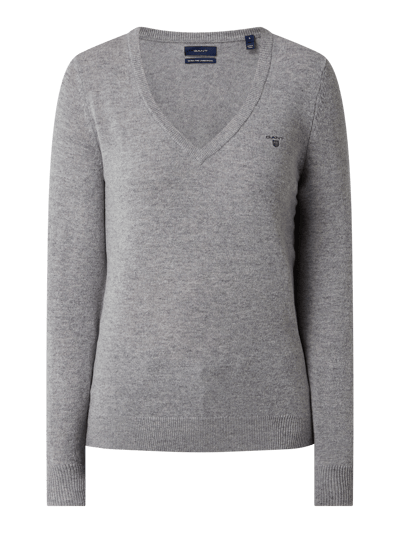 Gant Pullover aus Lammwolle  Mittelgrau 2