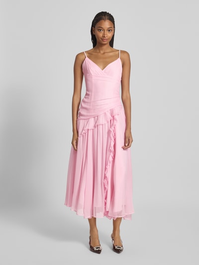 Bardot Abendkleid mit Herz-Ausschnitt Rosa 4