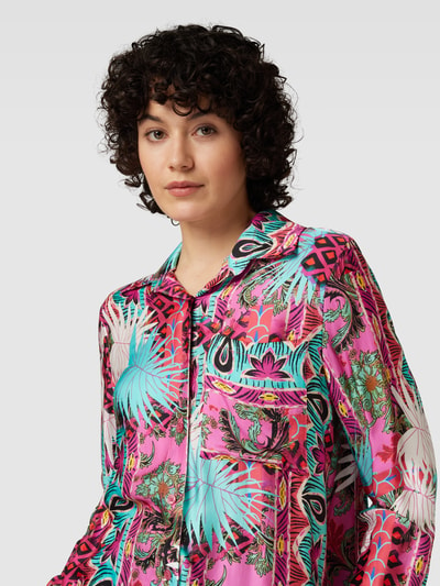 miss goodlife Overhemdblouse van viscose met all-over motief Felroze - 3