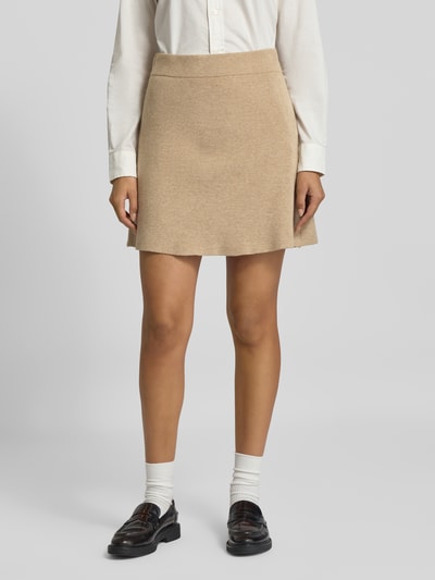 Vero Moda Spódnica mini rozkloszowana z mieszanki wiskozy model ‘SABA’ Piaskowy 4