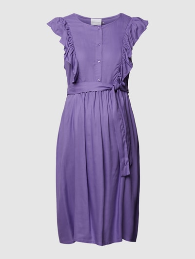 Mamalicious Umstands-Kleid aus Viskose mit Rüschen Violett 2