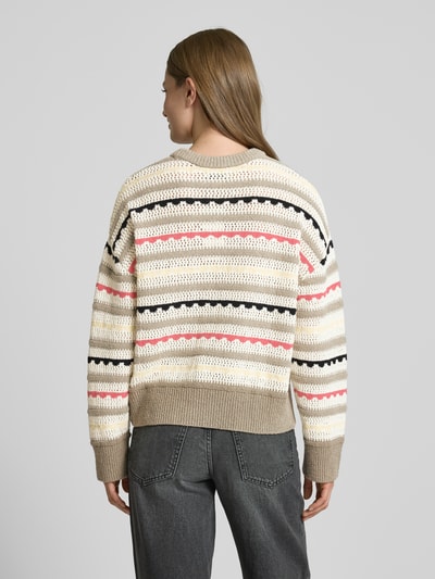 Jake*s Casual Strickpullover mit Lochmuster Mud 5