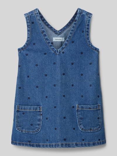 Lil Atelier Jeansjurk met opgestikte steekzakken, model 'FREY' Blauw - 1